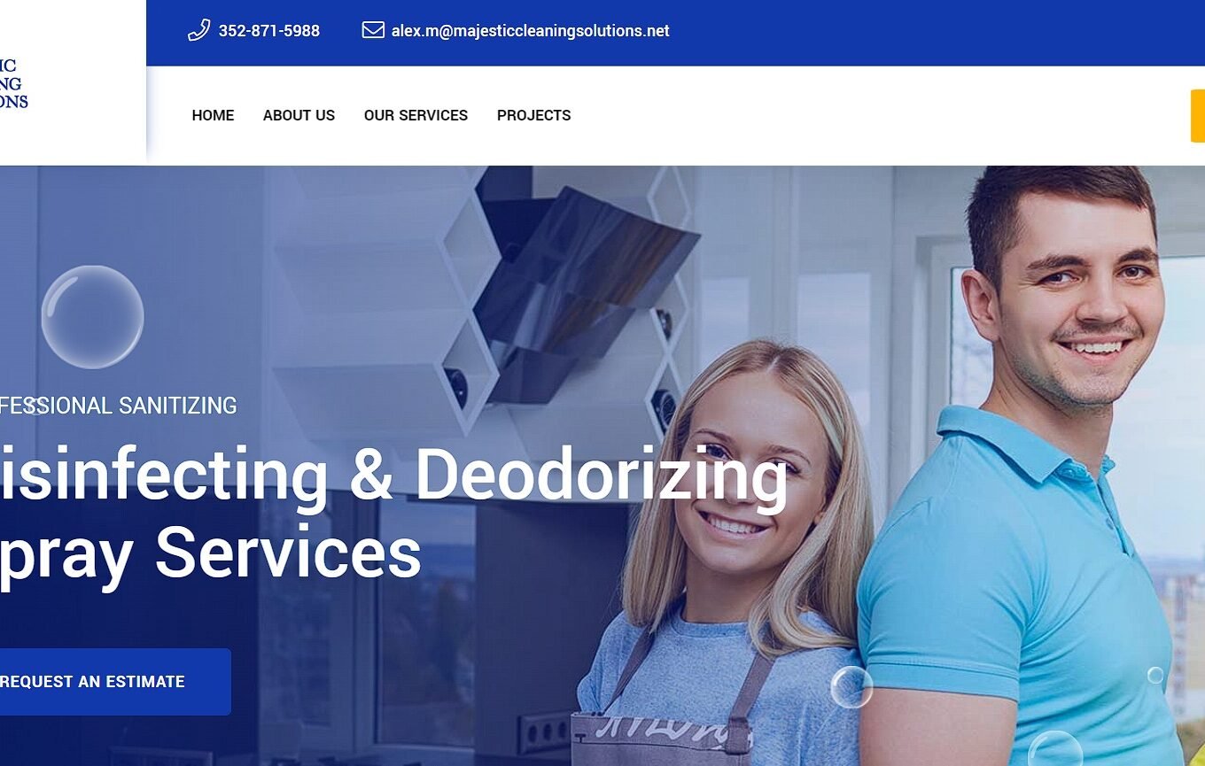 Landing Page for Majestic Cleaning Solutions